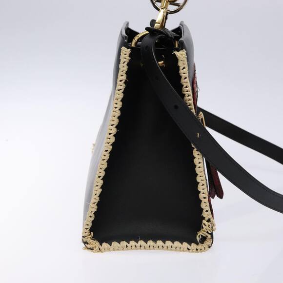 FENDI Hand Bag Leather Black Gold - Picture 4 of 14